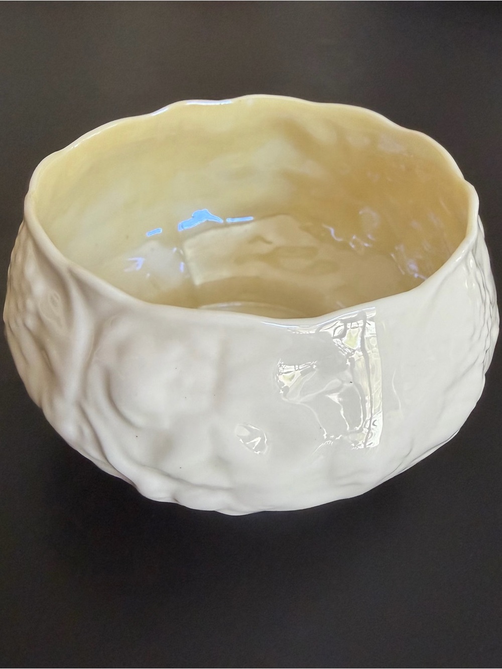 Vintage Belleek White Porcelain Sugar Bowl 3rd Black Mark Lotus Pattern